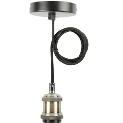 Suspension antique dore - e27 - cable 70 cm
