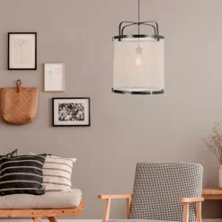 Suspension en bambou d35cm noir - hikari