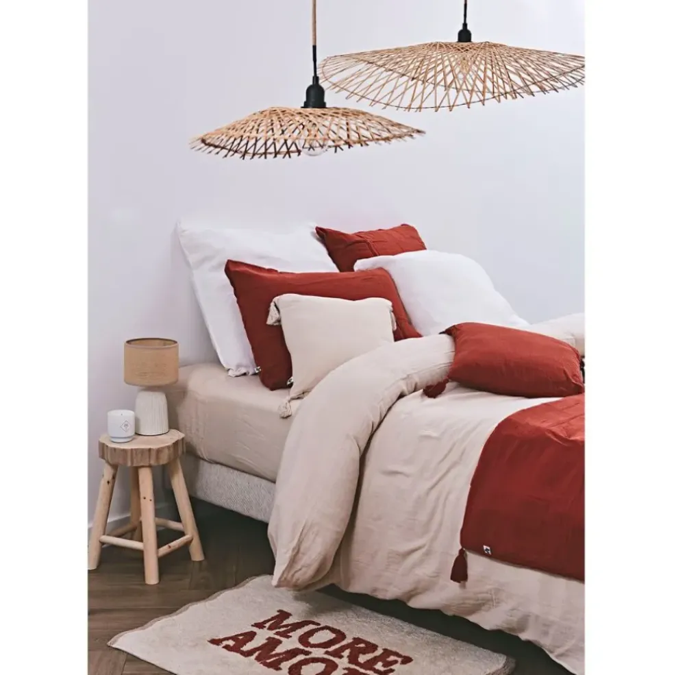 Suspension en bambou et fer naturel 82x80cm - Bambou