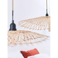 Suspension en bambou et fer naturel 82x80cm - Bambou