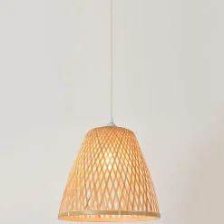 Suspension en bambou l30cm naturel - conique