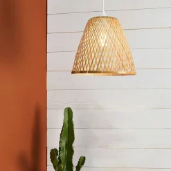 Suspension en bambou l30cm naturel - conique