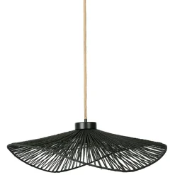 Suspension en corde de papier et fer d71cm noir - Calyp