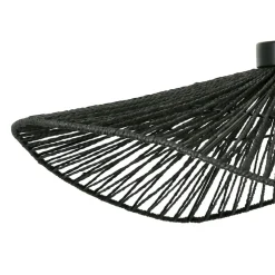 Suspension en corde de papier et fer d71cm noir - Calyp