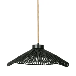 Suspension en corde de papier et fer d50cm noir - Calyp