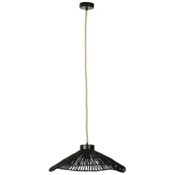 Suspension en corde de papier et fer d50cm noir - Calyp