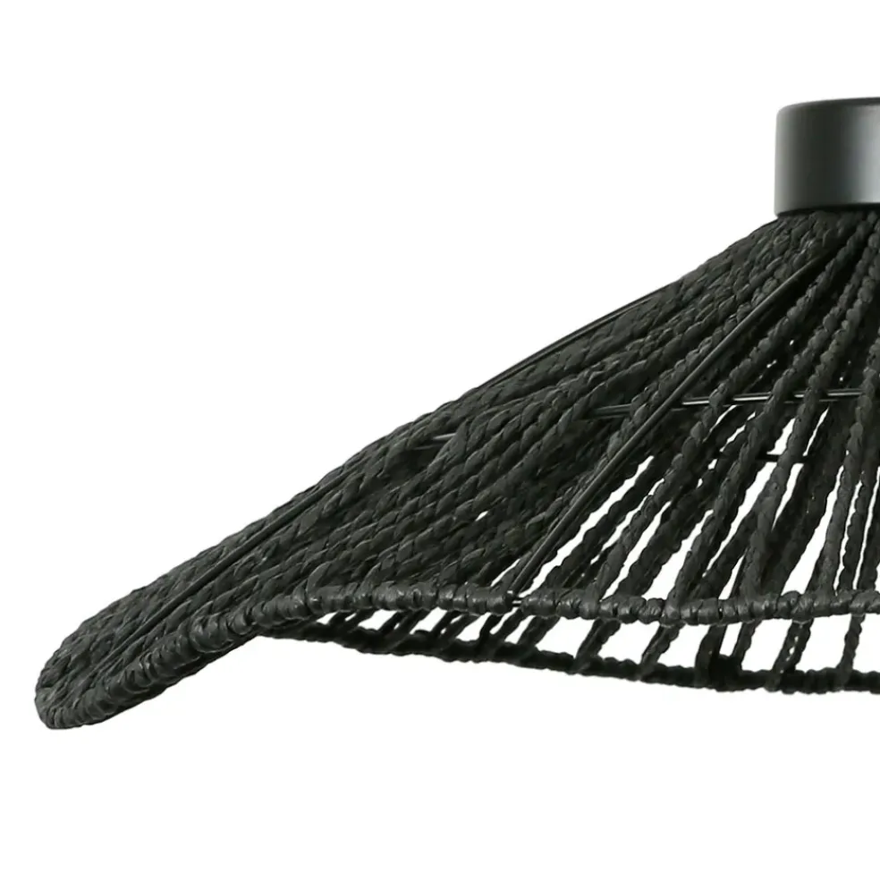 Suspension en corde de papier et fer d50cm noir - Calyp