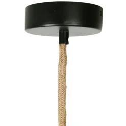 Suspension en corde de papier et fer d50cm noir - Calyp