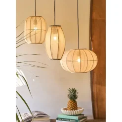 Suspension en coton et fer écru non électrifiée d28xh35cm - Enigma