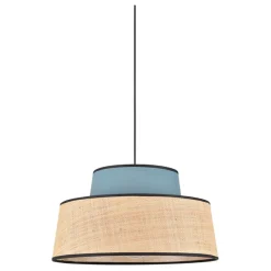 Suspension en coton et raphia d38cm pétrole - Mallorca