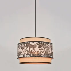 Suspension en coton et raphia d38cm naturel et noir - milo
