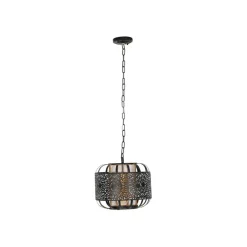Suspension en fer d30.5cm noir et doré - rosalie