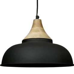 Suspension en fer et manguier d35cm noir mat - Lausel