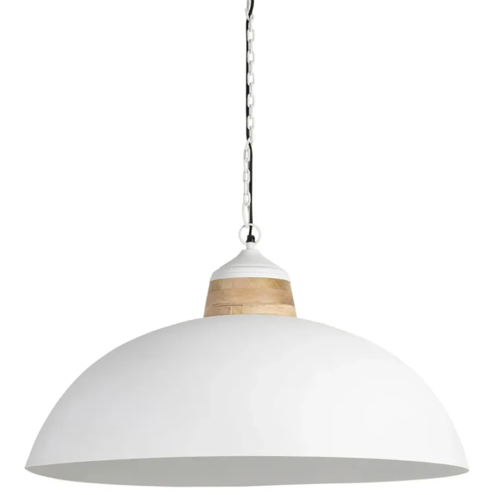 Suspension en fer et manguier blanc d82cm - Ferese