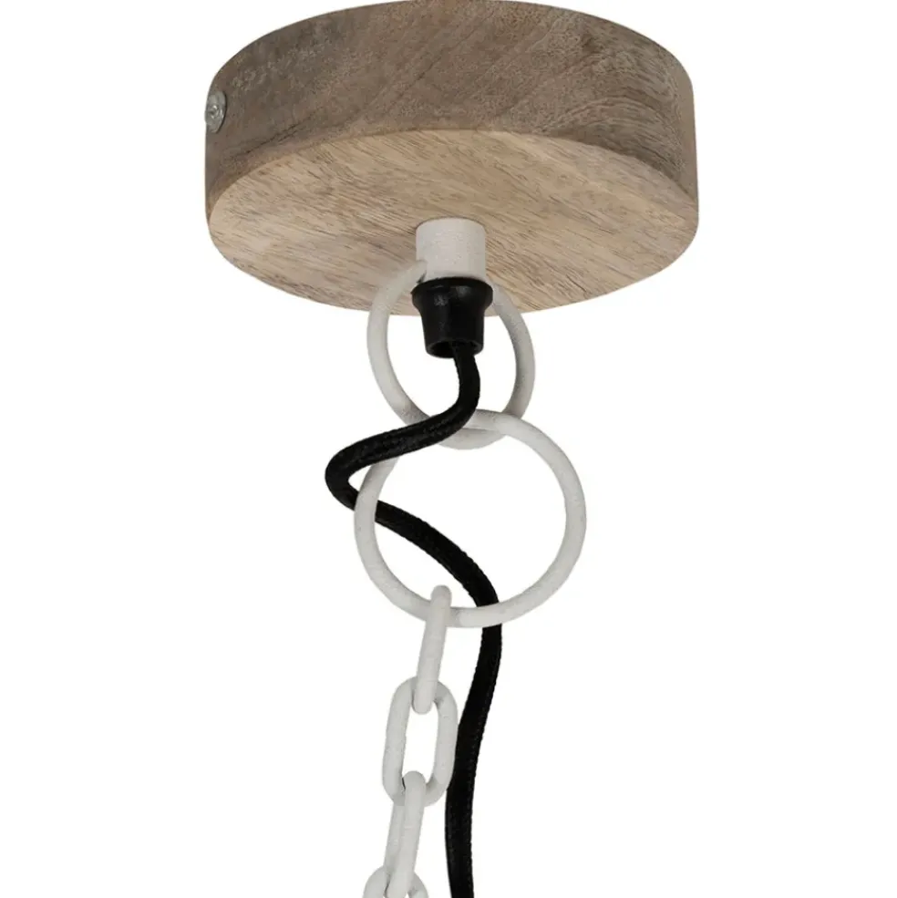 Suspension en fer et manguier blanc d82cm - Ferese