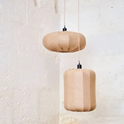 Suspension en jute et fer naturel non électrifiée d49xh24cm - Chaumière