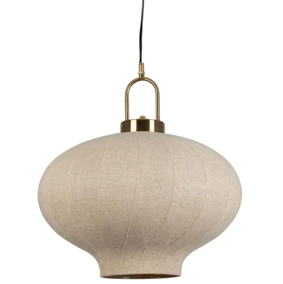 Suspension en lin blanc cassé et doré d45cm - Calypso