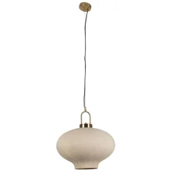 Suspension en lin blanc cassé et doré d45cm - Calypso