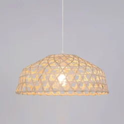 Suspension en métal et rotin d38cm naturel - bendor