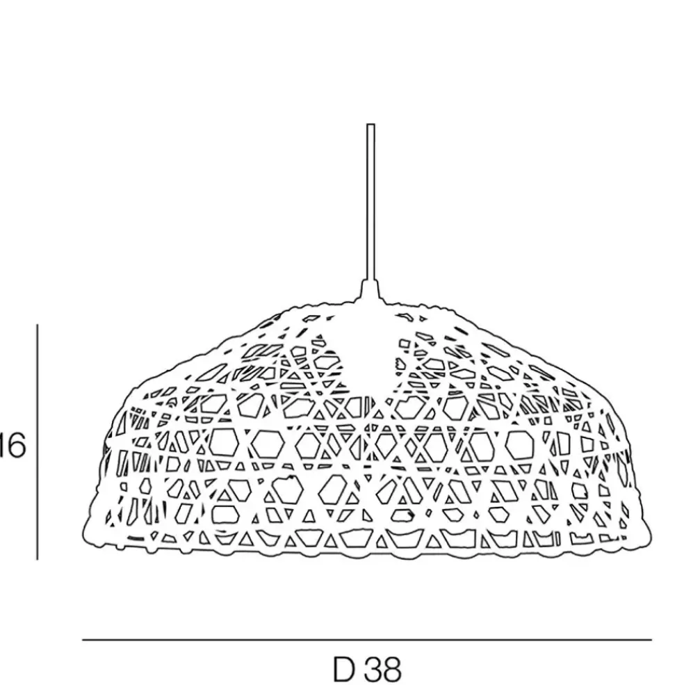 Suspension en métal et rotin d38cm naturel - bendor