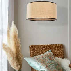 Suspension en raphia naturel d38cml - Cylindre