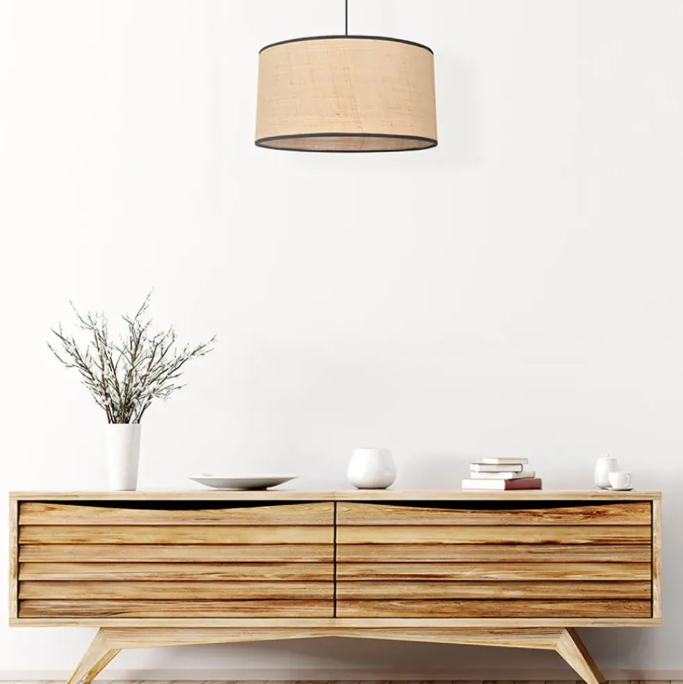Suspension en raphia naturel d38cml - Cylindre