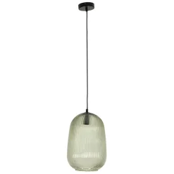 Suspension en verre et fer vert clair d22.5xh33cm - Lumi