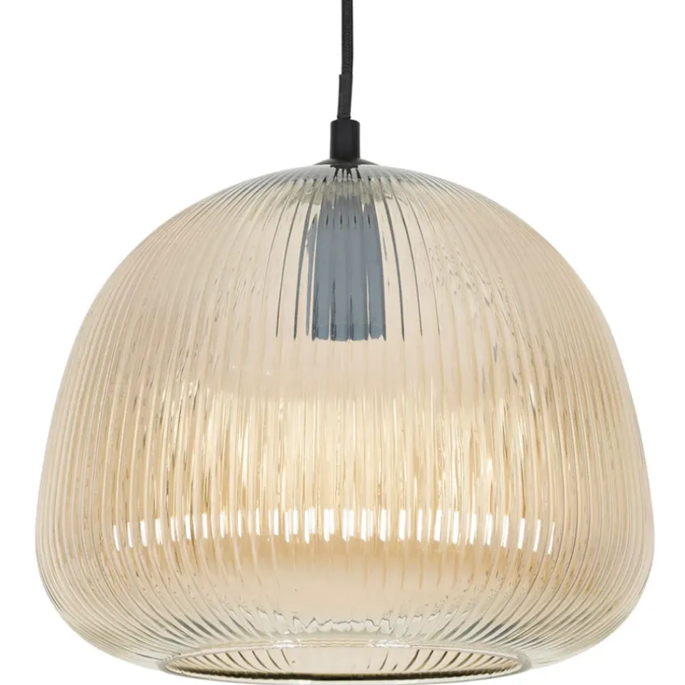 Suspension en verre et fer d26x22cm ambre - Lumi