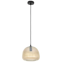 Suspension en verre et fer d26x22cm ambre - Lumi