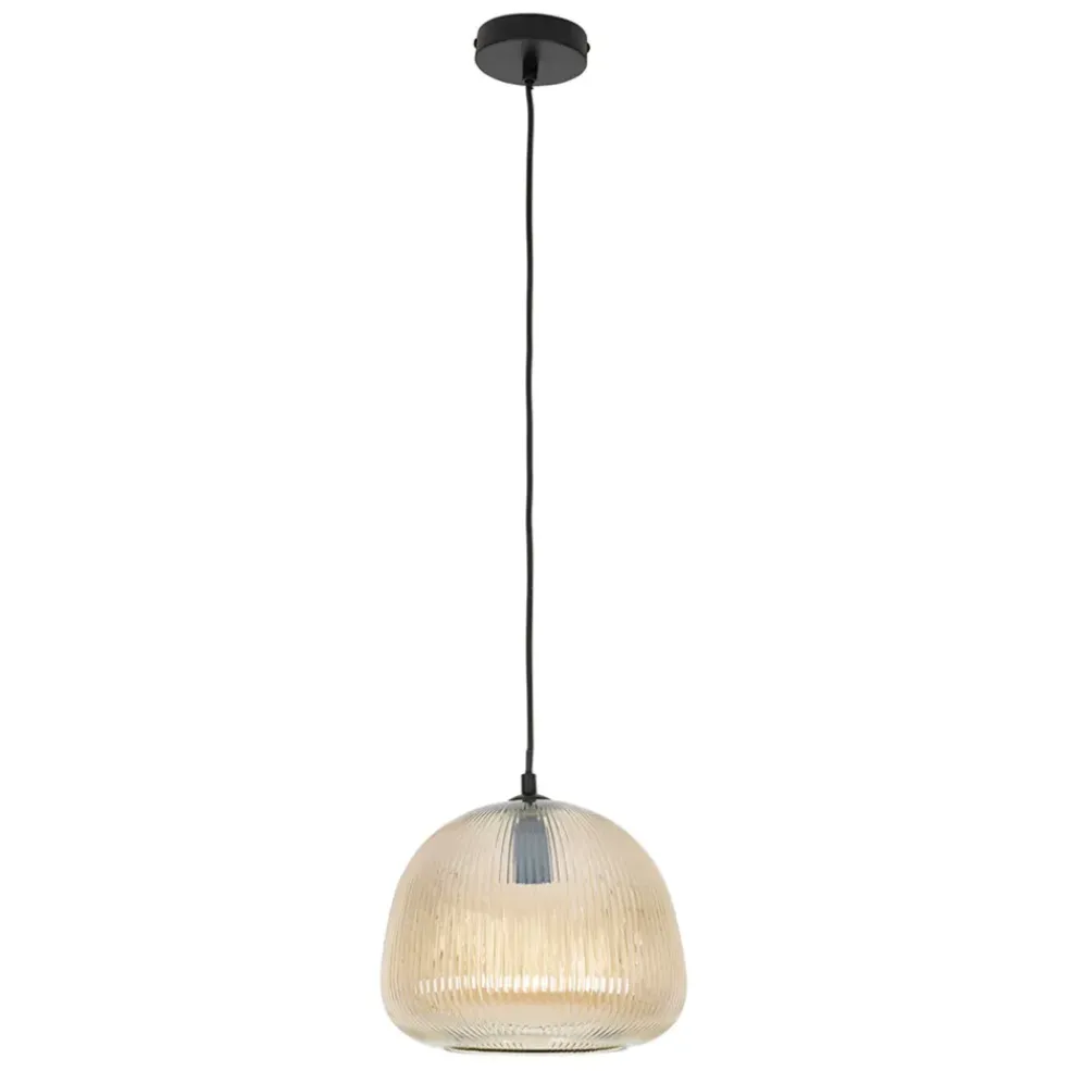Suspension en verre et fer d26x22cm ambre - Lumi