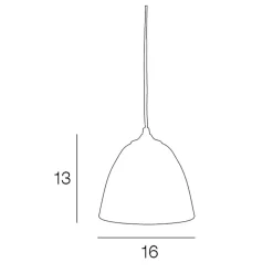 Suspension en verre strié h15cm fumé