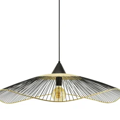 Suspension métal et rotin noir d80cm - Vagala
