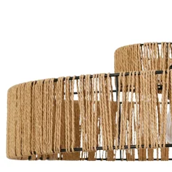 Suspension naturel en fer et corde de papier d55cm - Calyp