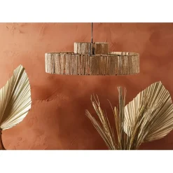 Suspension naturel en fer et corde de papier d55cm - Calyp