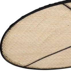 Suspension non électrique en rotin naturel et noir d54cm - Yucata