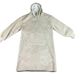 Sweat Plaid à capuche en tissu gris clair - Sherry