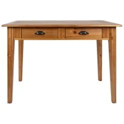 Table à manger 2 tiroirs en sapin et panneau de bois naturel 108x67cm - Terroir