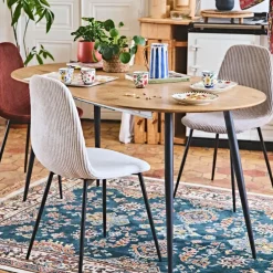 Table à manger avec allonge en bois 120(+40cm)x80cm - Lara