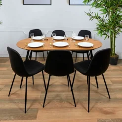 Table à manger avec allonge en bois 120(+40cm)x80cm - Lara
