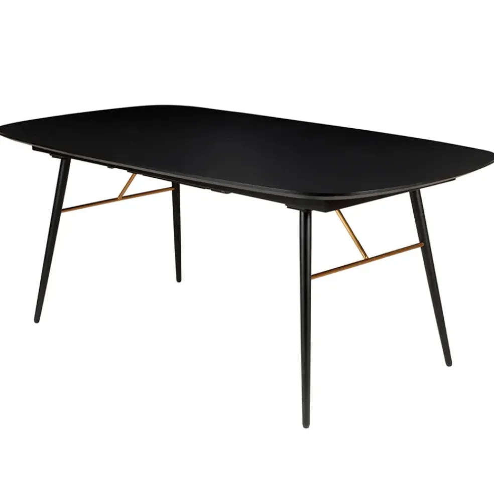 Table à manger avec allonge en placage chêne noir 180x105cm - Verona