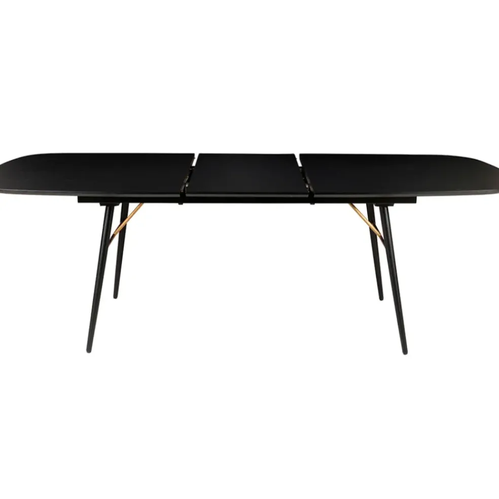 Table à manger avec allonge en placage chêne noir 180x105cm - Verona
