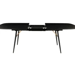 Table à manger avec allonge en placage chêne noir 180x105cm - Verona