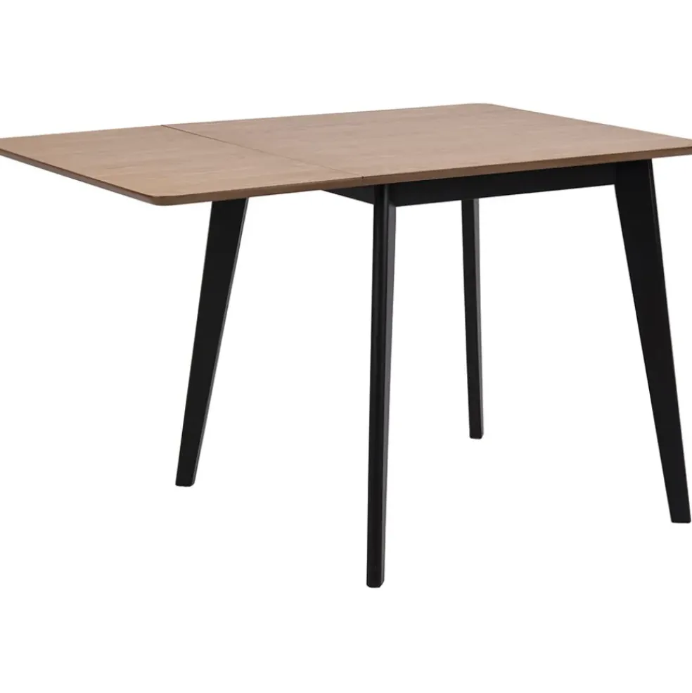 Table à manger avec rallonge en plaqué chêne 120x80cm - Roxy