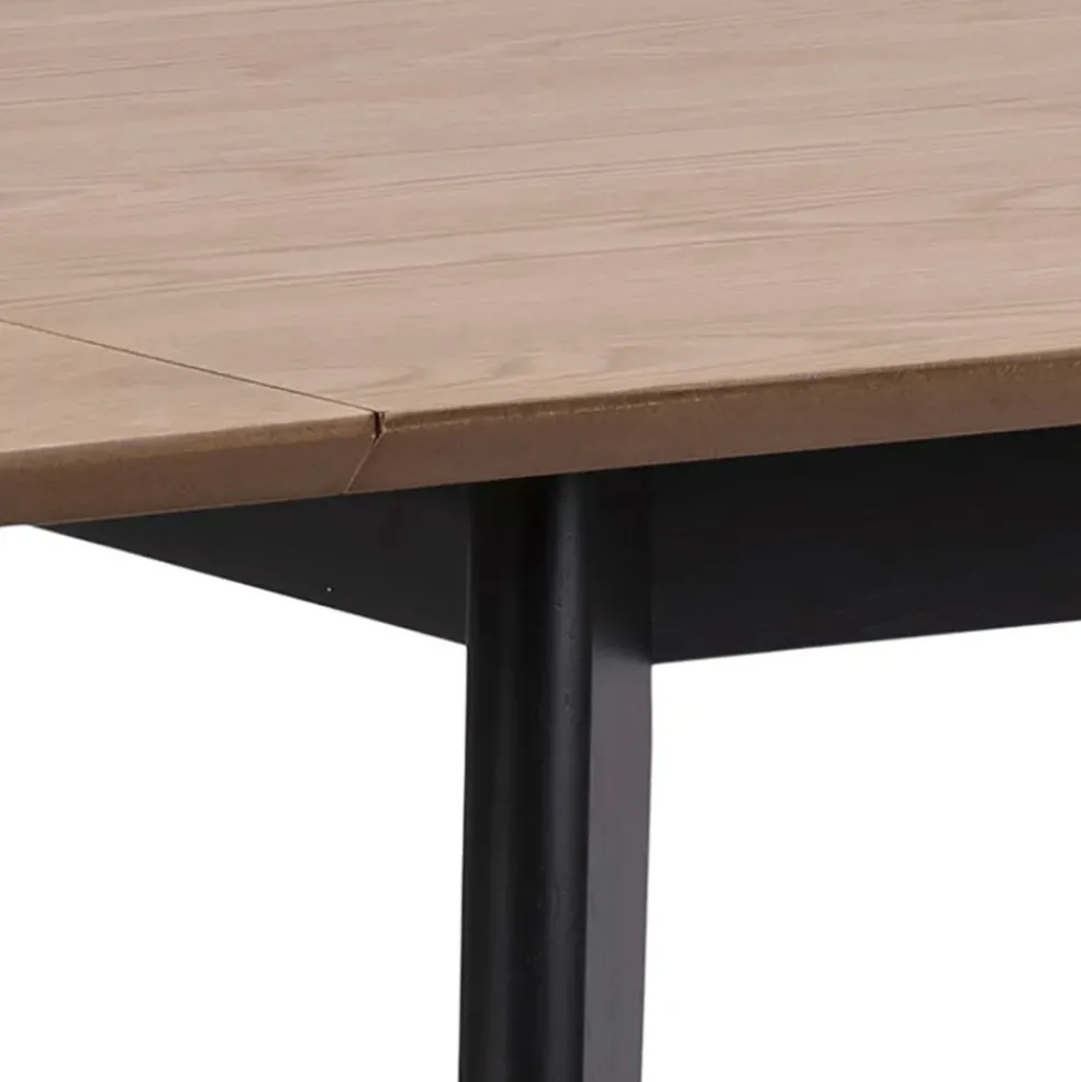 Table à manger avec rallonge en plaqué chêne 120x80cm - Roxy