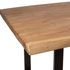 Table à manger en acacia massif et pieds en fer noir 200x100cm - Factory