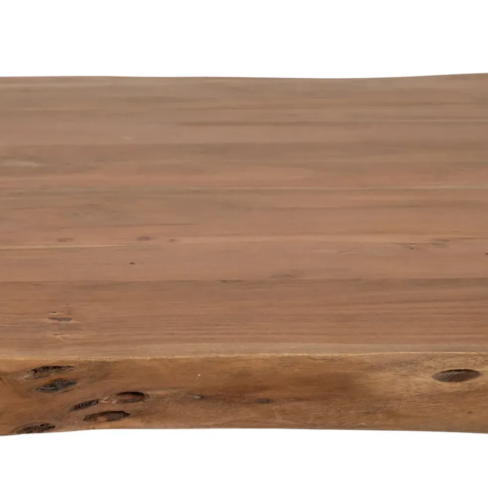 Table à manger en acacia massif et pieds en fer noir 240x110cm - Factory