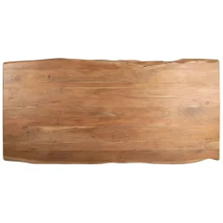 Table à manger en acacia massif et pieds en fer noir 240x110cm - Factory