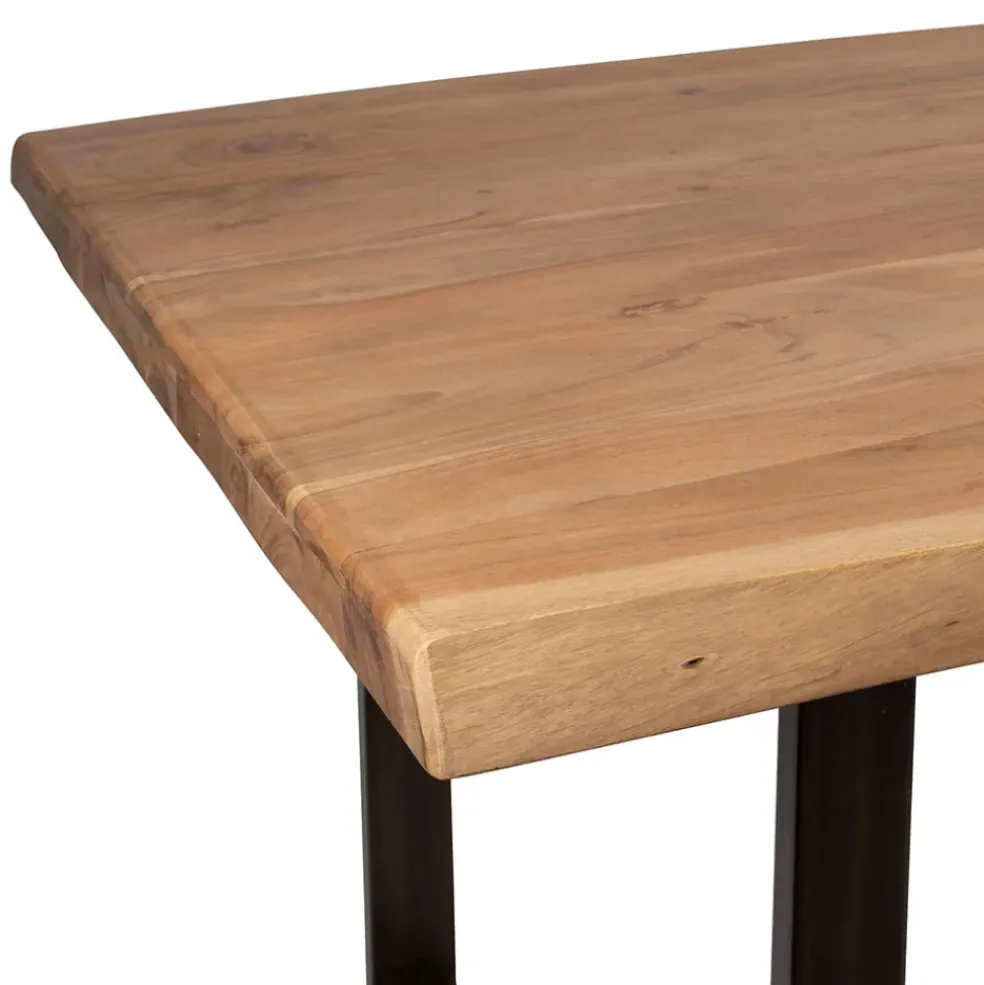Table à manger en acacia massif et pieds en fer noir 240x110cm - Factory