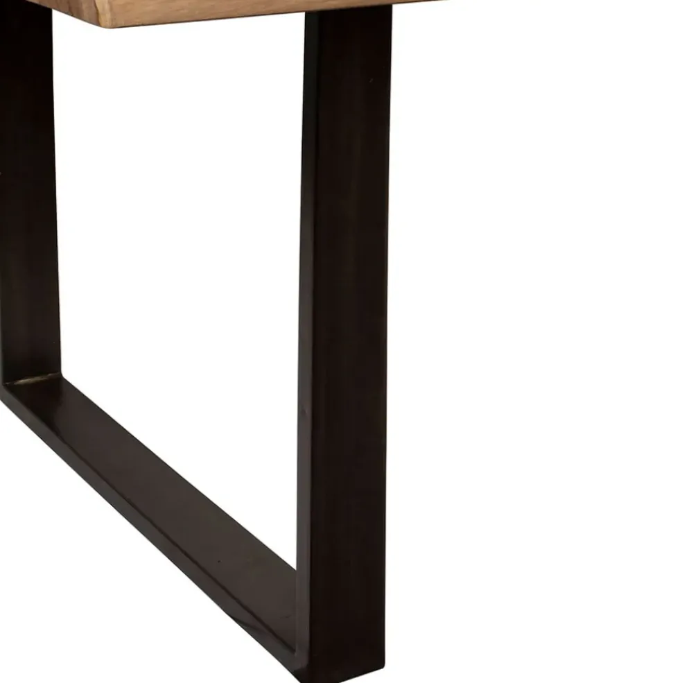 Table à manger en acacia massif et pieds en fer noir 240x110cm - Factory