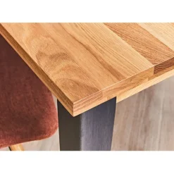 Table à manger en chêne massif et pieds acier 160x90cm- Manny